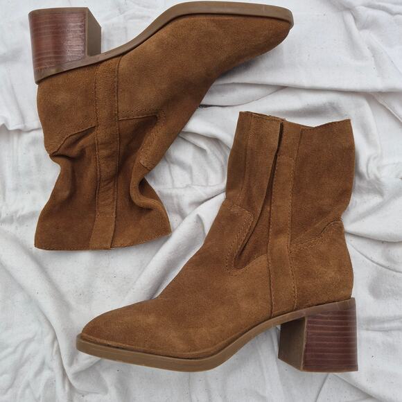 NEW Steve Madden Romney Bootie Chocolate Brown Suede Slouchy Western size 9 - Picture 5 of 9